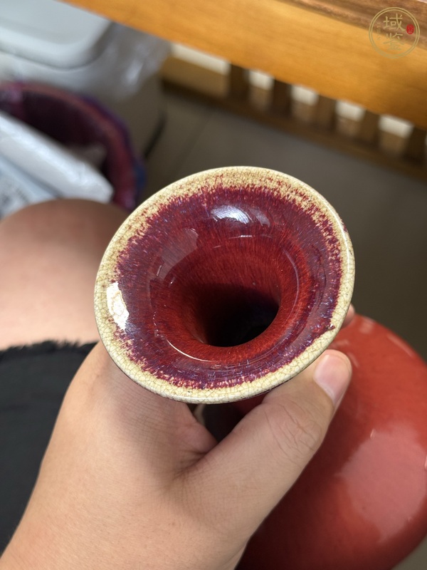 古玩陶瓷鈞紅釉瓶真品鑒賞圖