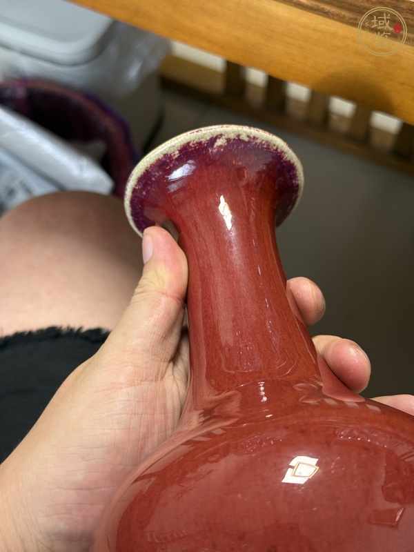 古玩陶瓷鈞紅釉瓶真品鑒賞圖