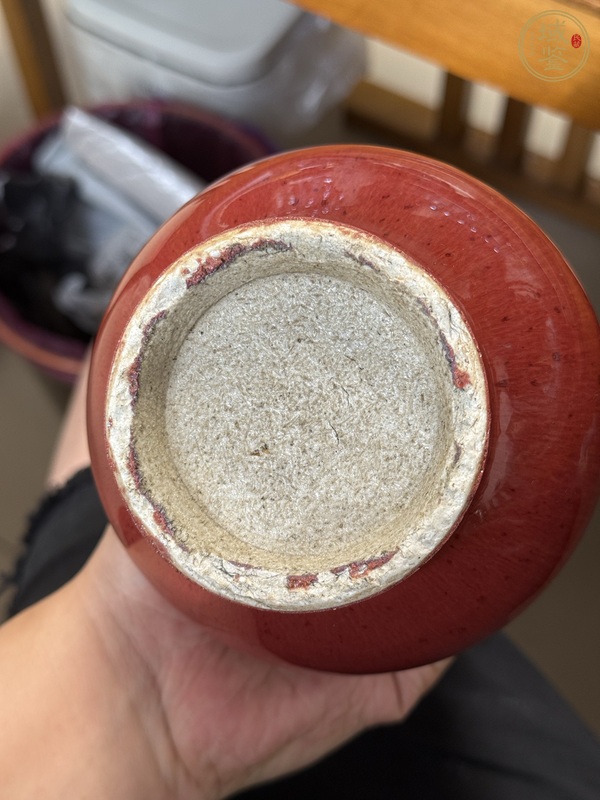 古玩陶瓷鈞紅釉瓶真品鑒賞圖