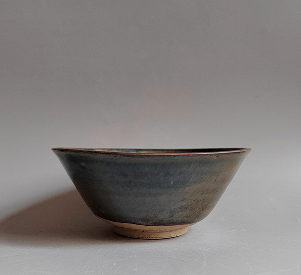 古玩陶瓷元明窯變黑釉茶碗拍賣，當前價格76元