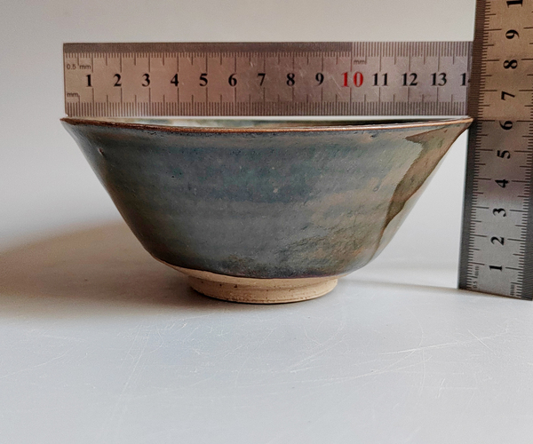 古玩陶瓷元明窯變黑釉茶碗拍賣，當前價格76元