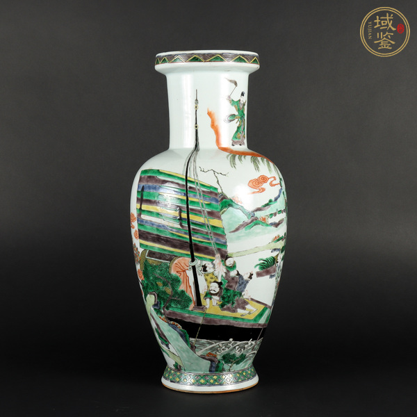 古玩陶瓷人物紋五彩瓶真品鑒賞圖