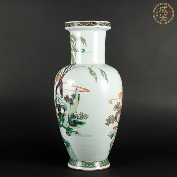 古玩陶瓷人物紋五彩瓶真品鑒賞圖