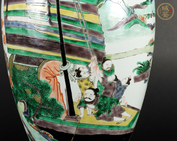 古玩陶瓷人物紋五彩瓶真品鑒賞圖
