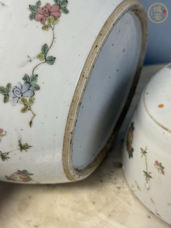 古玩陶瓷八仙圖粉彩四系粥罐真品鑒賞圖