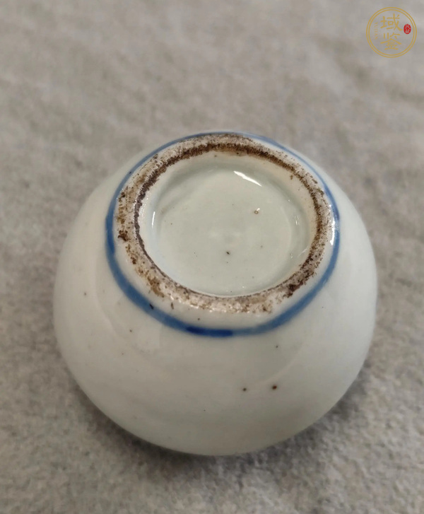 古玩陶瓷青花花卉紋水盂真品鑒賞圖