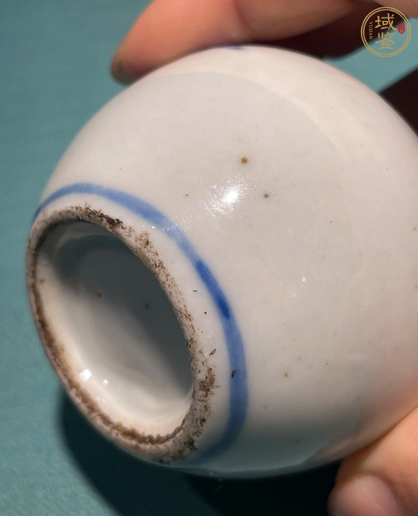 古玩陶瓷青花花卉紋水盂真品鑒賞圖