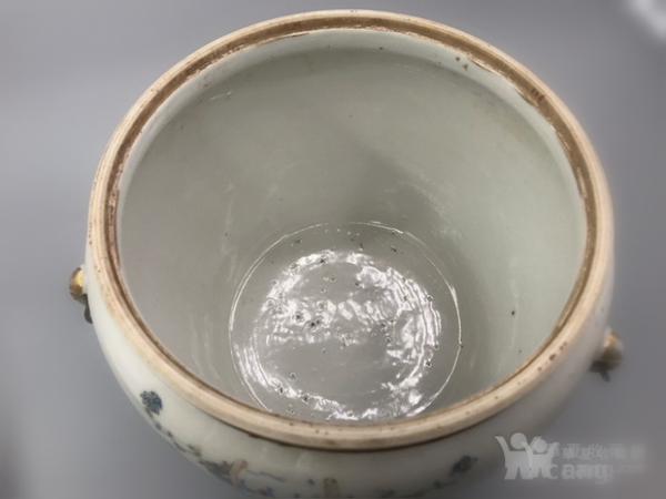 古玩陶瓷【清·人物故事紋粉彩四系粥罐】拍賣，當前價格5800元
