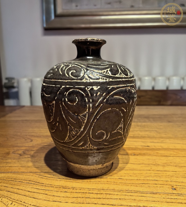 古玩陶瓷磁州窯刻花梅瓶真品鑒賞圖