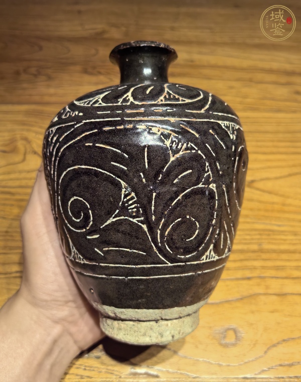 古玩陶瓷磁州窯刻花梅瓶真品鑒賞圖