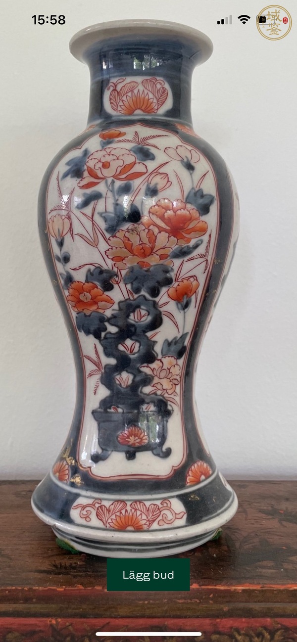 古玩青花礬紅瓶真品鑒賞圖