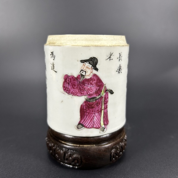 古玩轉賣清道光粉彩無雙譜人物蓋缸拍賣，當前價格18000元