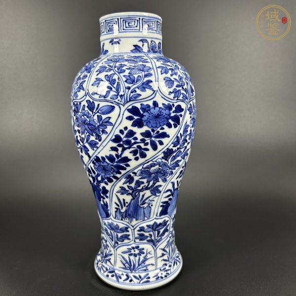 古玩陶瓷青花折枝花卉紋雞腿瓶真品鑒賞圖