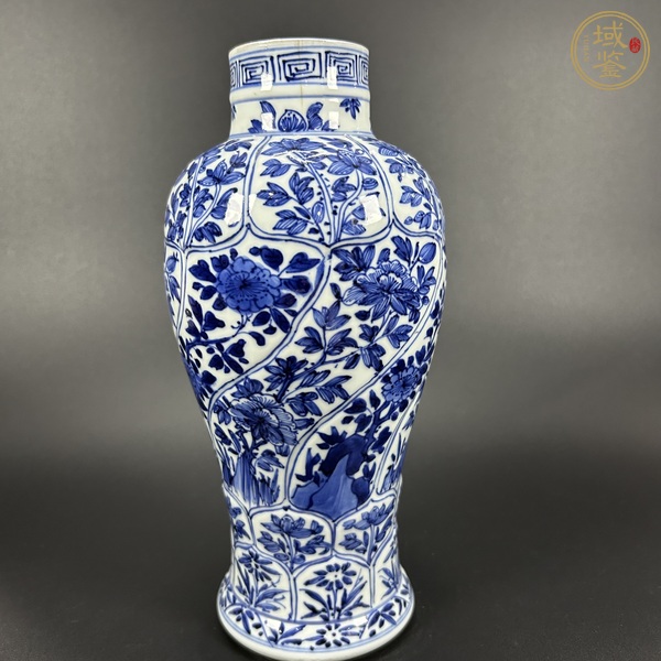 古玩陶瓷青花折枝花卉紋雞腿瓶真品鑒賞圖