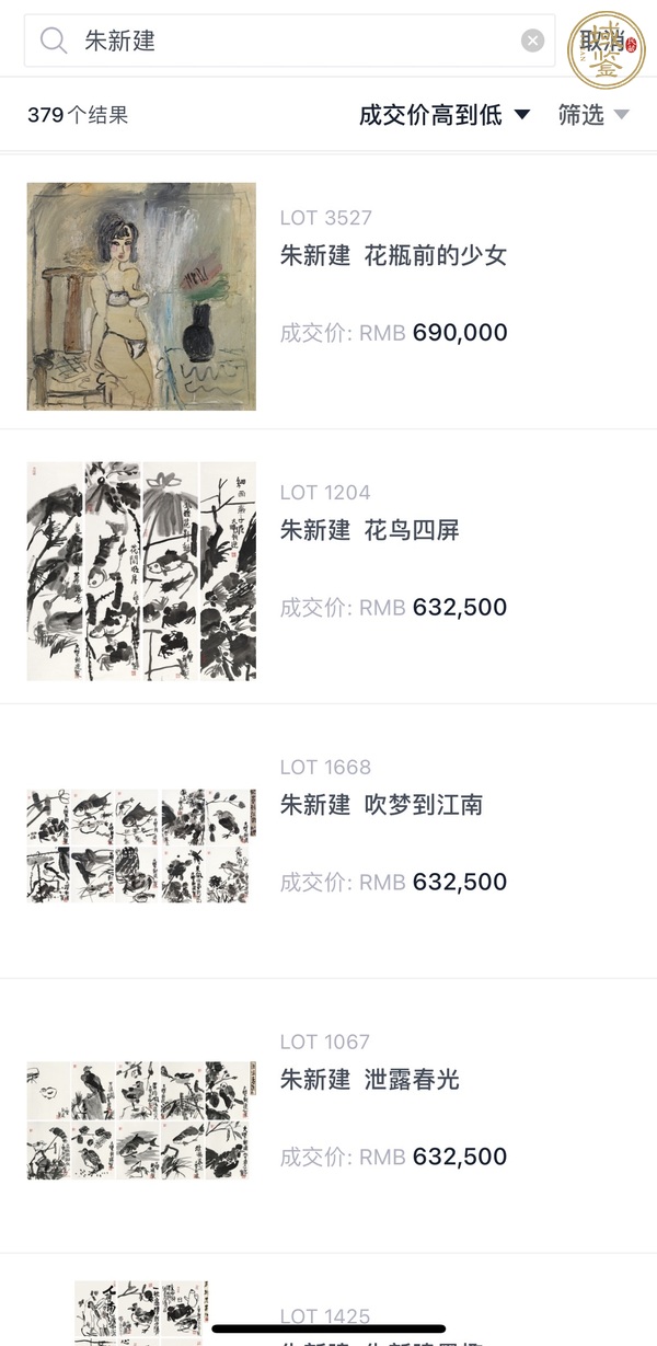 古玩字畫(huà)朱新建大師真跡 《情話》真品鑒賞圖