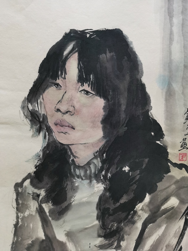 古玩字畫中國畫畫家中國美術學院教授吳憲生水墨寫生人物頭像拍賣,當前價格2000元