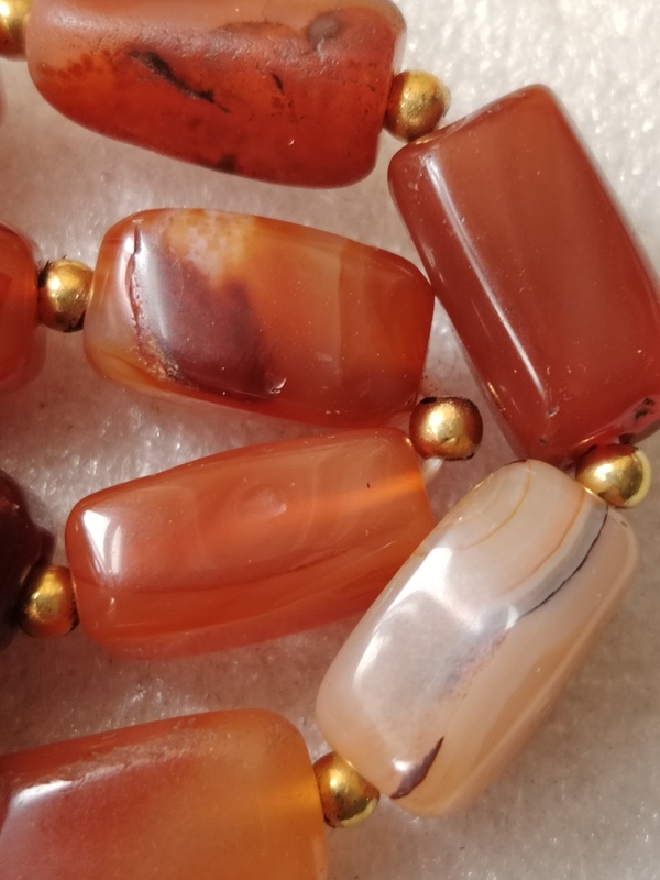 古玩玉器天然紅瑪瑙珠串拍賣，當前價格138元