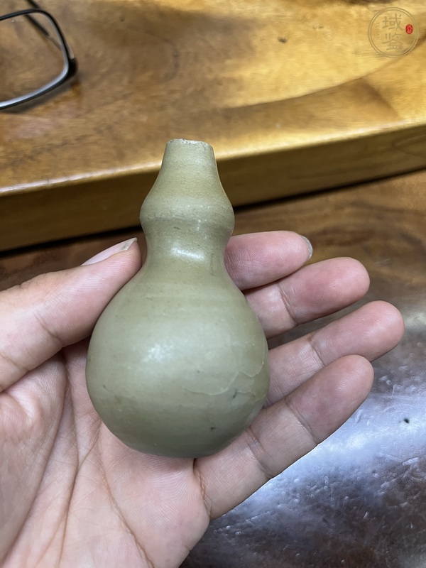 古玩陶瓷越窯青瓷葫蘆瓶、模糊，偏老真品鑒賞圖