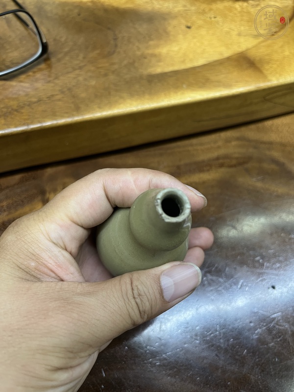 古玩陶瓷越窯青瓷葫蘆瓶、模糊，偏老真品鑒賞圖
