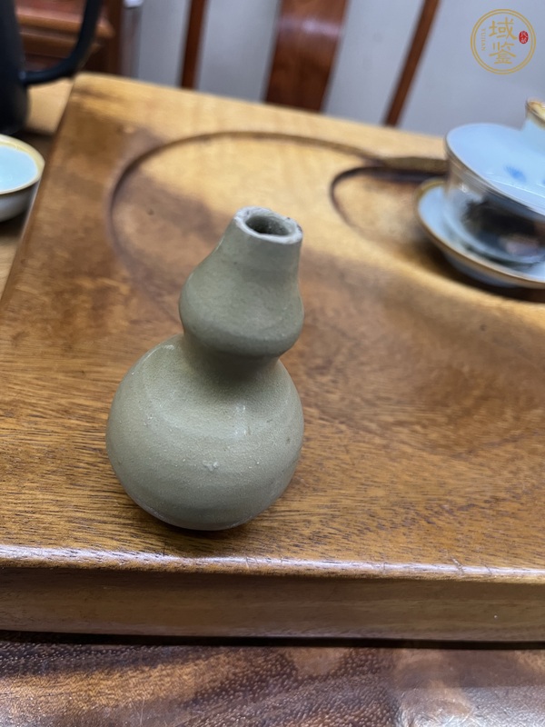 古玩陶瓷越窯青瓷葫蘆瓶、模糊，偏老真品鑒賞圖