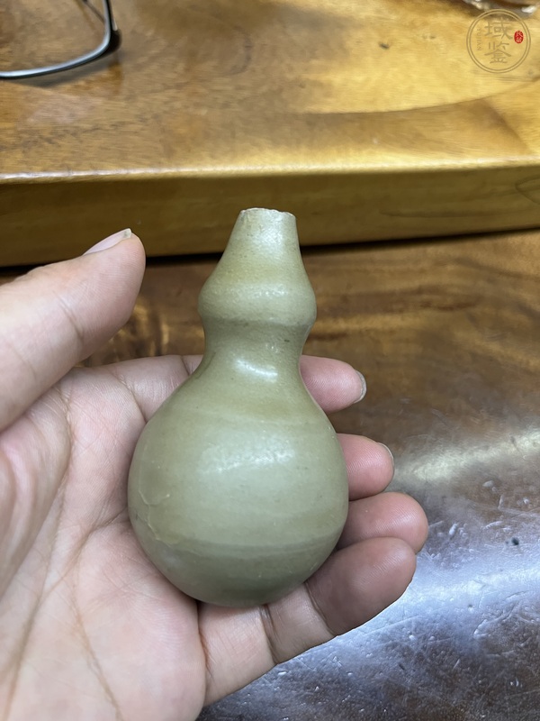 古玩陶瓷越窯青瓷葫蘆瓶、模糊，偏老真品鑒賞圖