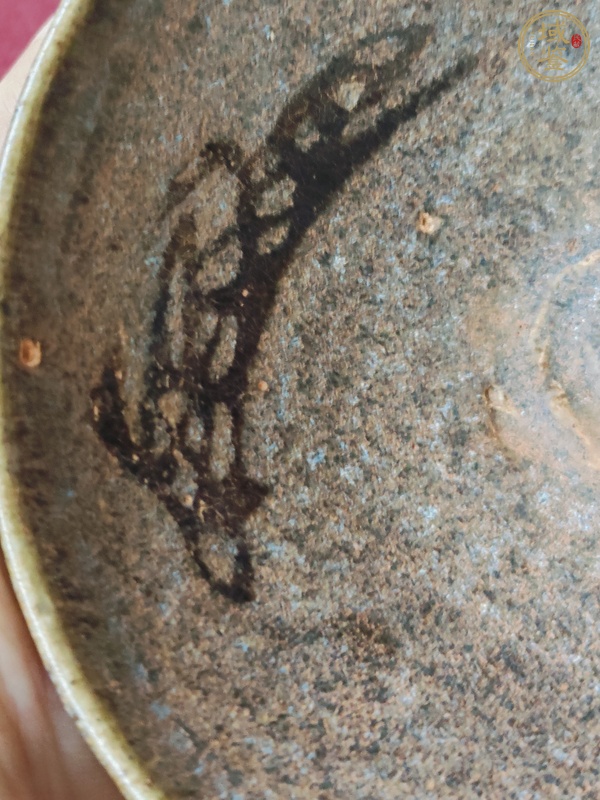 古玩陶瓷吉州窯貼花茶盞真品鑒賞圖