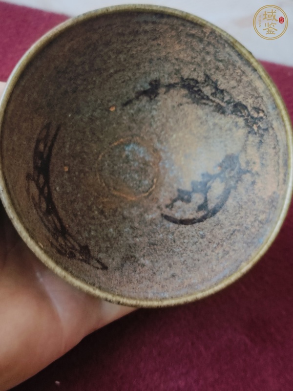 古玩陶瓷吉州窯貼花茶盞真品鑒賞圖