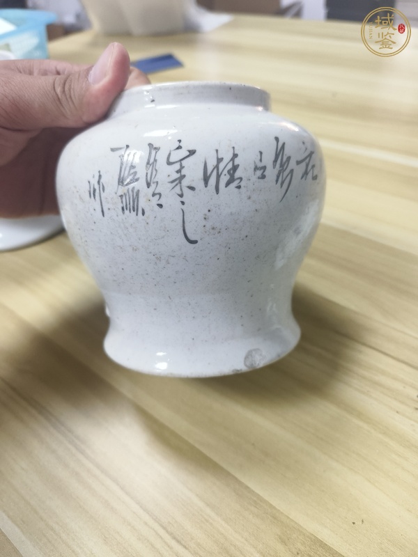 古玩陶瓷淺絳彩花鳥紋罐真品鑒賞圖
