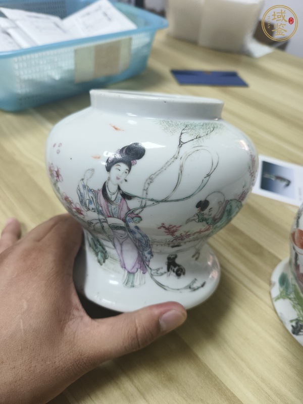 古玩陶瓷三娘教子圖新粉彩將軍罐真品鑒賞圖