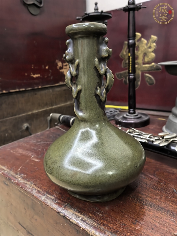 古玩陶瓷茶葉末釉撇口瓶真品鑒賞圖
