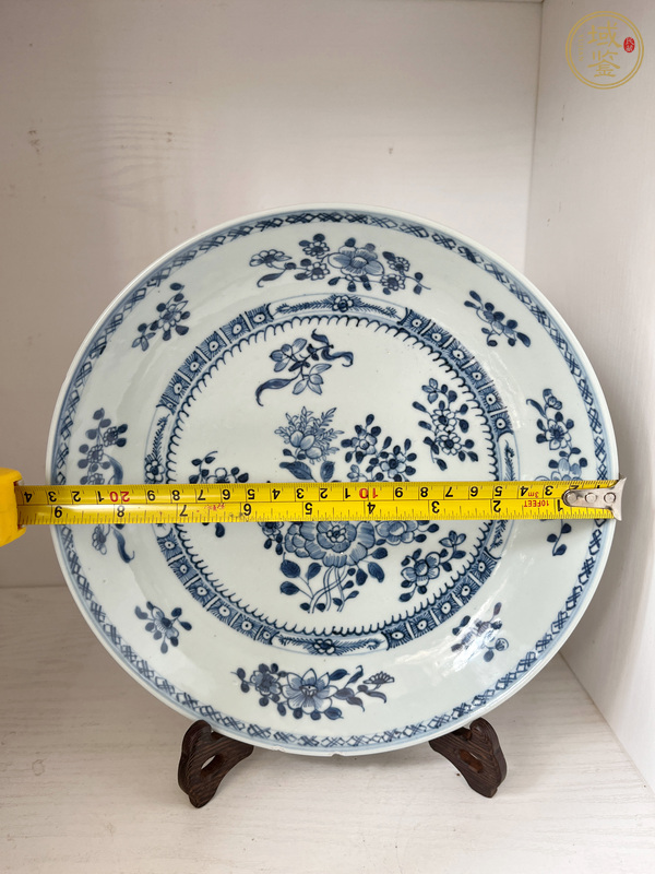 古玩陶瓷青花折枝花卉紋盤真品鑒賞圖