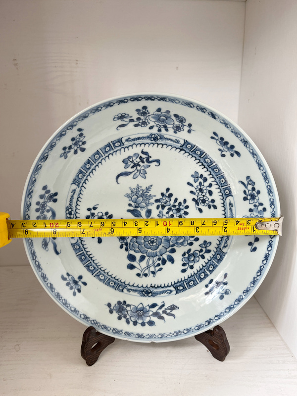 古玩陶瓷清早期青花折枝花卉紋盤拍賣,當前價格688元