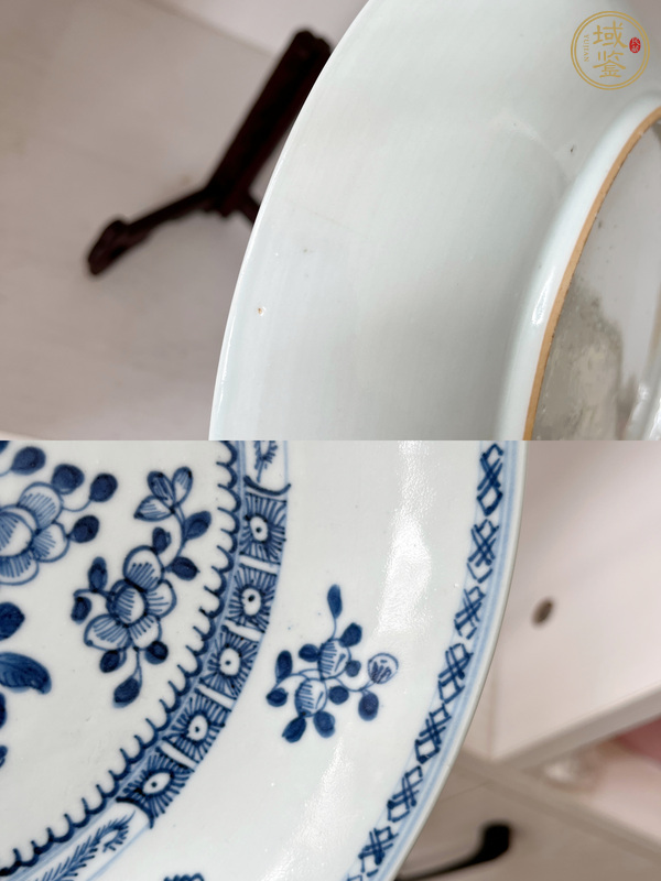 古玩陶瓷青花折枝花卉紋盤真品鑒賞圖