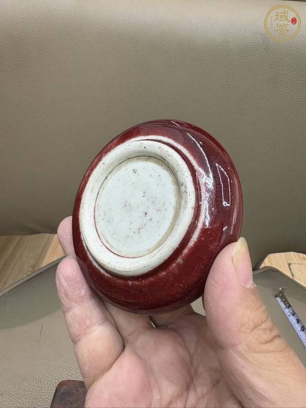 古玩陶瓷郎紅釉水盂真品鑒賞圖