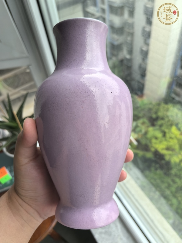 古玩陶瓷晚清胭脂粉釉瓶真品鑒賞圖