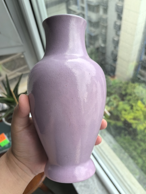 古玩陶瓷晚清胭脂粉釉觀音瓶拍賣,當前價格10000元
