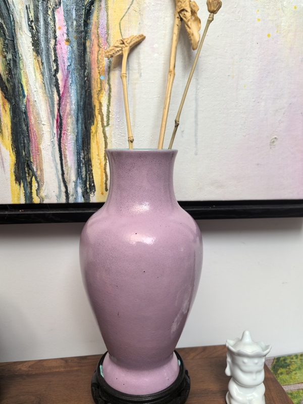 古玩轉賣晚清胭脂粉釉觀音瓶拍賣，當前價格3500元