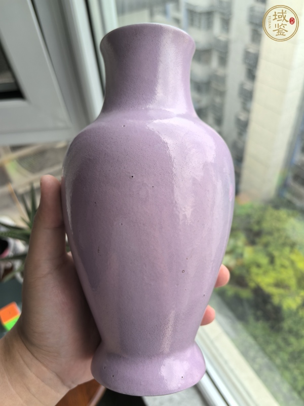 古玩陶瓷晚清胭脂粉釉瓶真品鑒賞圖