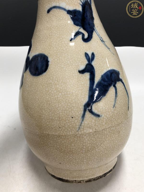 古玩陶瓷明晚·哥釉青花鹿鶴同春紋玉壺春瓶拍賣,當(dāng)前價(jià)格30000元