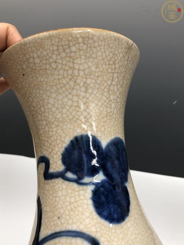 古玩陶瓷明晚·哥釉青花鹿鶴同春紋玉壺春瓶拍賣，當(dāng)前價(jià)格30000元