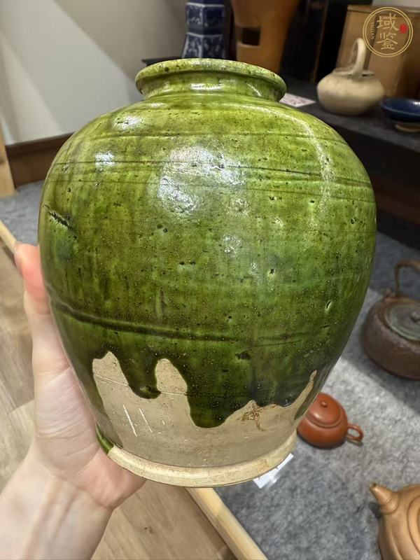 古玩陶瓷綠釉罐真品鑒賞圖