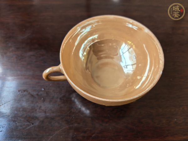 古玩陶瓷椰樹海鷗鵝紋執杯真品鑒賞圖
