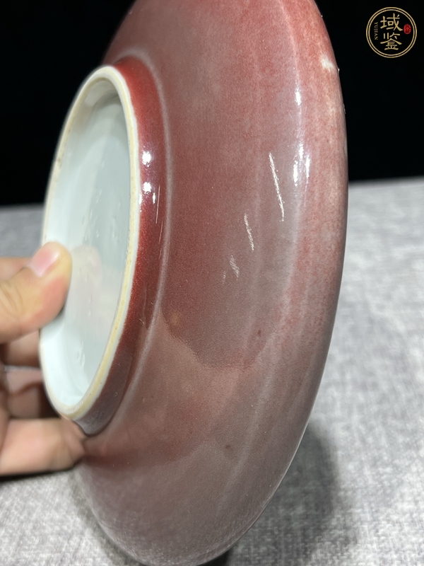 古玩陶瓷紅釉洗真品鑒賞圖