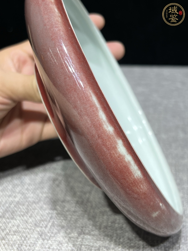 古玩陶瓷紅釉洗真品鑒賞圖