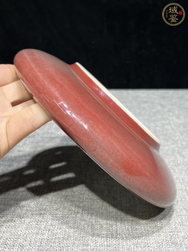 古玩陶瓷清晚期豇豆紅釉洗真品鑒賞圖