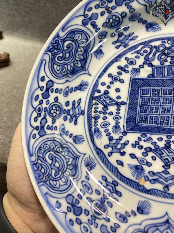 古玩陶瓷青花花卉紋盤真品鑒賞圖