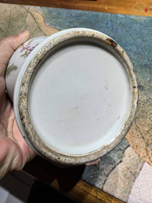 古玩陶瓷粉彩花鳥紋觀音瓶真品鑒賞圖