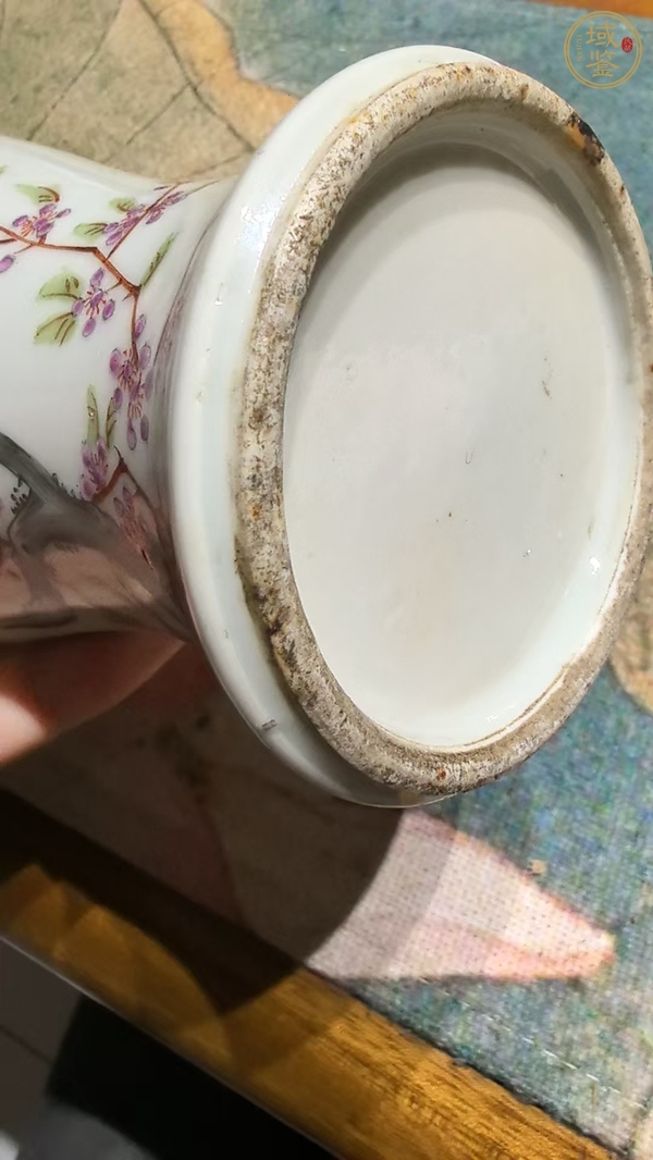 古玩陶瓷粉彩花鳥紋觀音瓶真品鑒賞圖