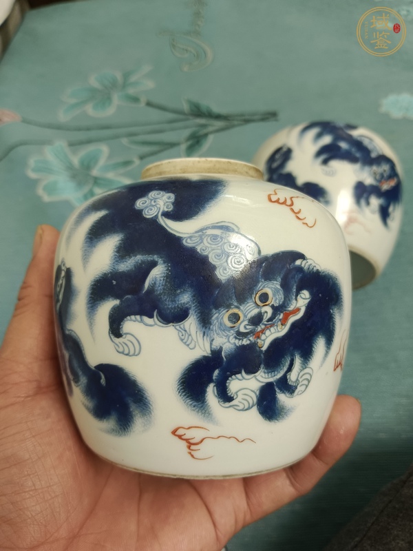 古玩陶瓷料彩太師少保圖罐真品鑒賞圖