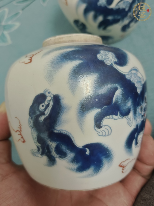 古玩陶瓷料彩太師少保圖罐真品鑒賞圖